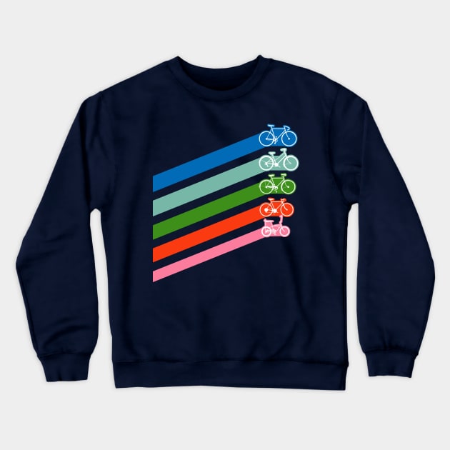 Retro Bike Stripes Crewneck Sweatshirt by freeves